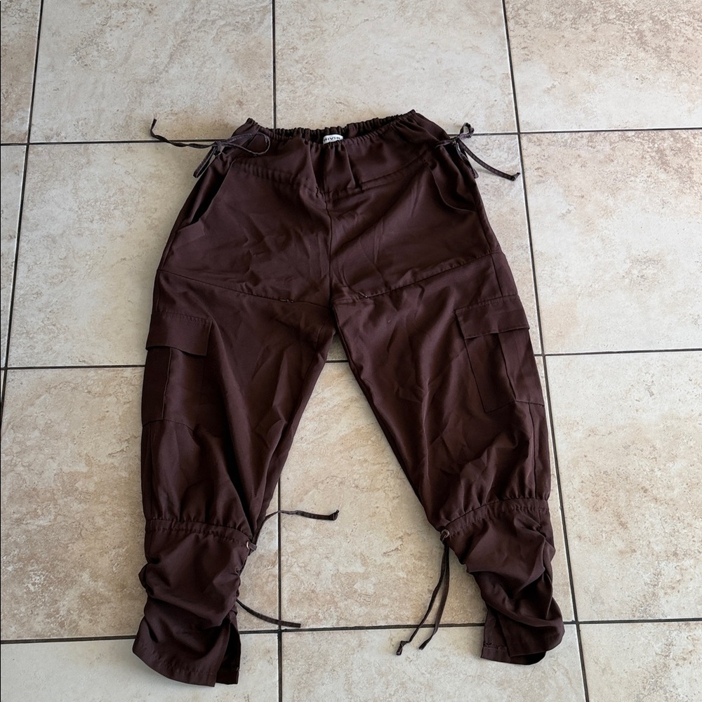 Brown Cargo Jogger Pants